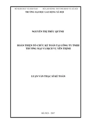 Hoàn thiện tổ chức kế toán tại Công ty TNHH Thương mại
