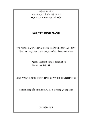 Tái Phạm và Tái Phạm Nguy Hiểm Theo Pháp Luật Hình Sự