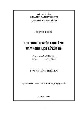 Nghiên Cứu Tư Tưởng Trị Nước Trong Lịch Sử Việt Nam