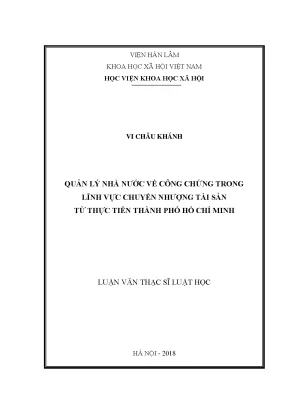 Quản Lý Nhà Nước Về Công Chứng Trong Chuyển Nhượng Tài