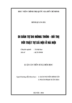 Nghiên Cứu Di Dân Tự Do Nông Thôn - Đô Thị và Trật Tự Xã