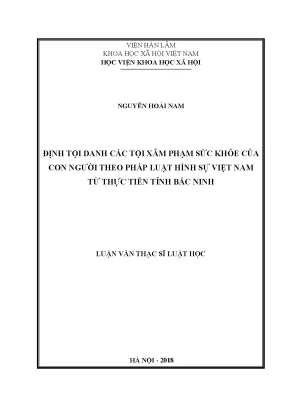 Định Tội Danh Các Tội Xâm Phạm Sức Khỏe Con Người Tại