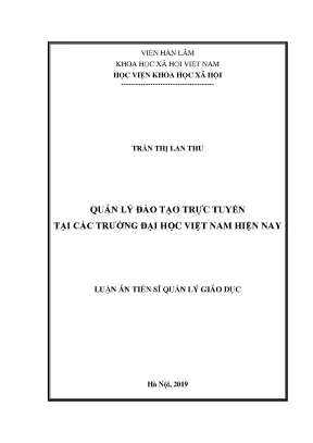 Quản Lý Đào Tạo Trực Tuyến Tại Các Trường Đại Học Việt