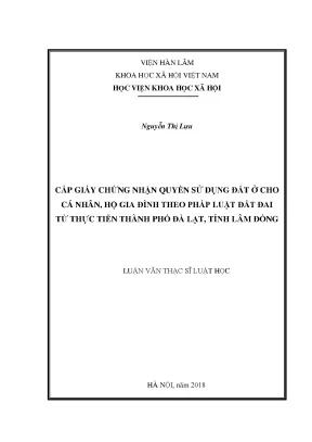 Cấp Giấy Chứng Nhận Quyền Sử Dụng Đất Ở Tại Đà Lạt: Thực