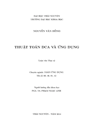 Thuật Toán DCA và Ứng Dụng Trong Tối Ưu Hóa