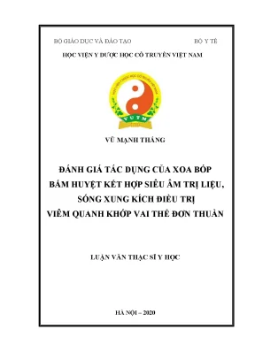 Đánh giá hiệu quả xoa bóp bấm huyệt và siêu âm trị liệu