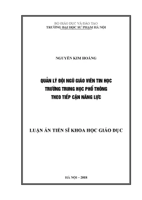 Quản Lý Đội Ngũ Giáo Viên Tin Học Trường Trung Học Phổ