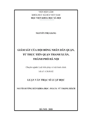 Nâng Cao Hiệu Quả Hoạt Động Giám Sát Của Hội Đồng Nhân