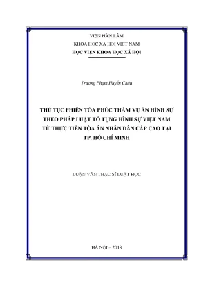 Thủ Tục Phiên Tòa Phúc Thẩm Hình Sự Tại TP. Hồ Chí Minh:
