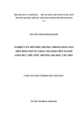 Nghiên Cứu Đổi Mới Chương Trình Giảng Dạy Bóng Rổ Tại