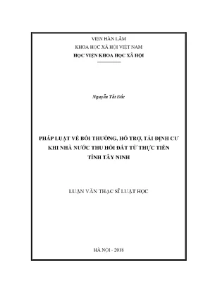 Pháp Luật Về Bồi Thường, Hỗ Trợ Và Tái Định Cư Khi Nhà