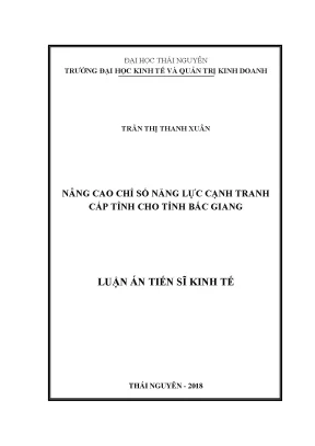 Nâng Cao Chỉ Số Năng Lực Cạnh Tranh Tỉnh Bắc Giang
