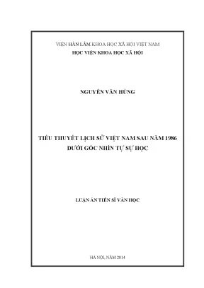 Tiểu Thuyết Lịch Sử Việt Nam Sau Năm 1986: Góc Nhìn Tự 