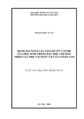 Đánh Giá Năng Lực Giải Quyết Vấn Đề Của Học Sinh Trong 