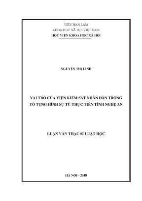 Vai Trò Của Viện Kiểm Sát Nhân Dân Trong Tố Tụng Hình Sự