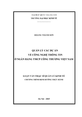 Quản Lý Dự Án Công Nghệ Thông Tin Tại Ngân Hàng TMCP
