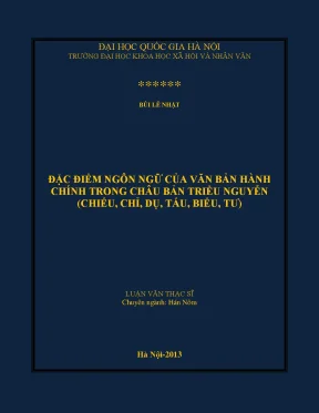 Đặc Điểm Ngôn Ngữ Văn Bản Hành Chính Triều Nguyễn