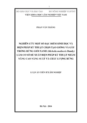 Nghiên Cứu Đặc Điểm Sinh Học và Kỹ Thuật Chọn Tạo Giống 