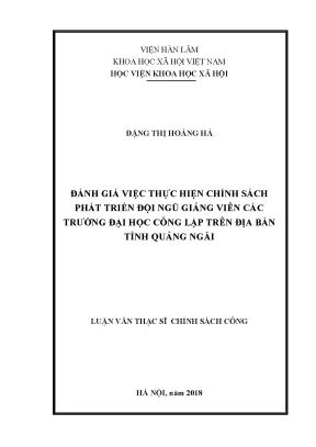 Đánh Giá Chính Sách Phát Triển Đội Ngũ Giảng Viên Tại