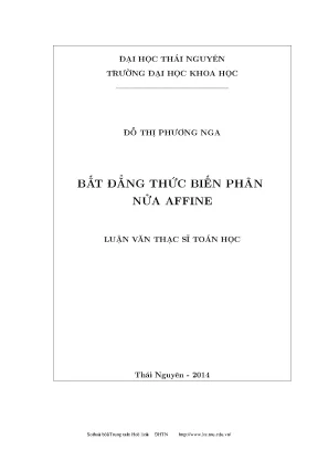 Nghiên Cứu Bất Đẳng Thức Biến Phân Nửa Affine Trong Toán