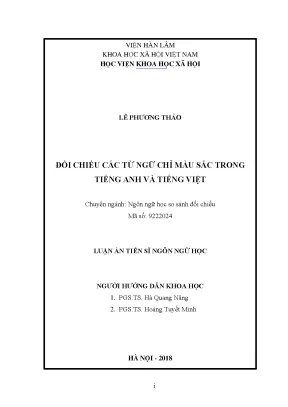 Nghiên Cứu Đối Chiếu Từ Ngữ Chỉ Màu Sắc Trong Tiếng Anh