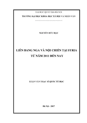 Vai Trò Của Liên Bang Nga Trong Cuộc Nội Chiến Tại Syria