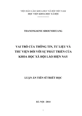 Vai trò của thông tin và thư viện trong phát triển khoa
