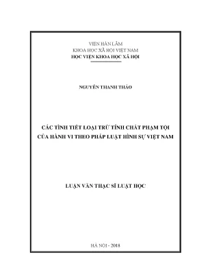 Các Tình Tiết Loại Trừ Tính Chất Phạm Tội Theo Pháp Luật