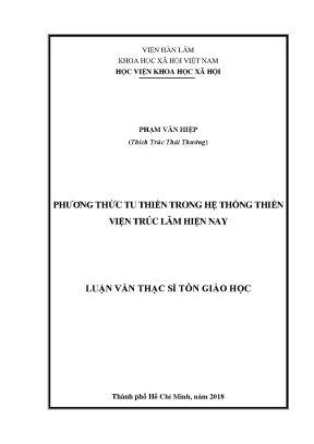Phương Thức Tu Thiền Trong Hệ Thống Thiền Viện Trúc Lâm