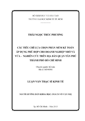 Tiêu chí lựa chọn phần mềm kế toán cho doanh nghiệp nhỏ