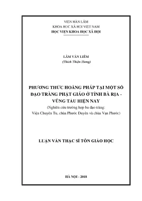 Phương Thức Hoằng Pháp Tại Các Đạo Tràng Phật Giáo Ở Bà