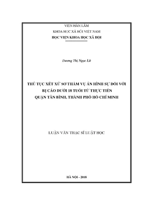 Thủ Tục Xét Xử Sơ Thẩm Đối Với Bị Cáo Dưới 18 Tuổi Tại