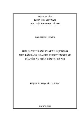Giải Quyết Tranh Chấp Hợp Đồng Mua Bán Hàng Hóa Tại Hà