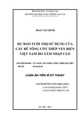 Dự Báo Tuổi Thọ Cầu Bê Tông Cốt Thép Ven Biển Việt Nam