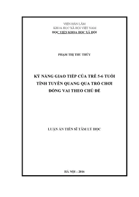 Kỹ Năng Giao Tiếp Của Trẻ 5-6 Tuổi Qua Trò Chơi Đóng Vai
