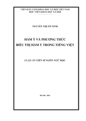 Nghiên Cứu Hàm Ý và Phương Thức Biểu Thị Trong Tiếng Việt