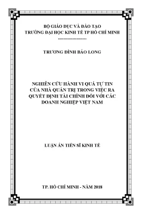 Nghiên Cứu Hành Vi Quá Tự Tin Của Nhà Quản Trị Trong