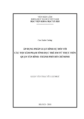 Áp Dụng Pháp Luật Hình Sự Đối Với Tội Xâm Phạm Tình Dục