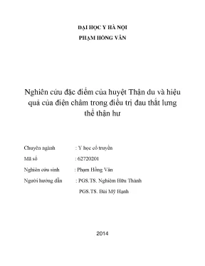 Nghiên Cứu Huyệt Thận Du và Hiệu Quả Điện Châm Trong
