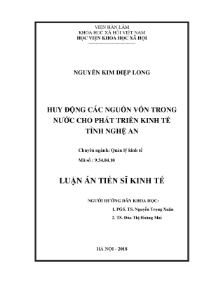 Huy động nguồn vốn trong nước cho phát triển kinh tế