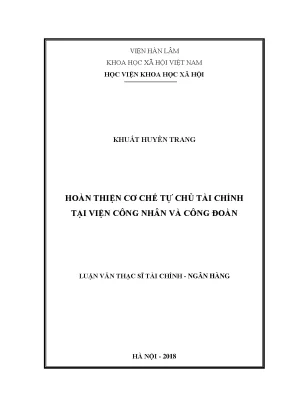 Cải thiện cơ chế tự chủ tài chính tại Viện Công nhân và