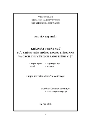 Nghiên Cứu Thuật Ngữ Bưu Chính Viễn Thông Trong Tiếng