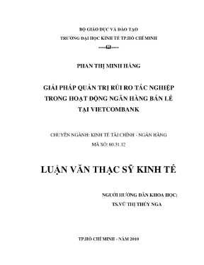 Giải Pháp Quản Trị Rủi Ro Tác Nghiệp Trong Ngân Hàng Bán