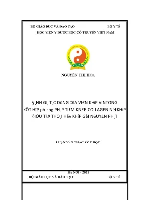 Nghiên Cứu Tác Dụng Của Tiêm Knee-Collagen Trong Điều