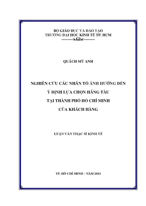 Nhân Tố Ảnh Hưởng Đến Lựa Chọn Hãng Tàu Tại TP.HCM