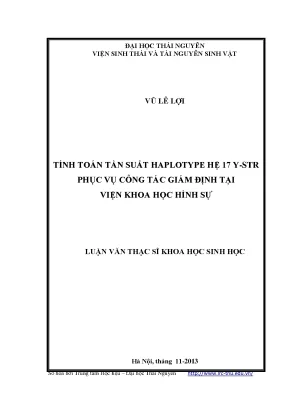 Tính Toán Tần Suất Haplotype Hệ 17 Y-STR Trong Giám Định ADN