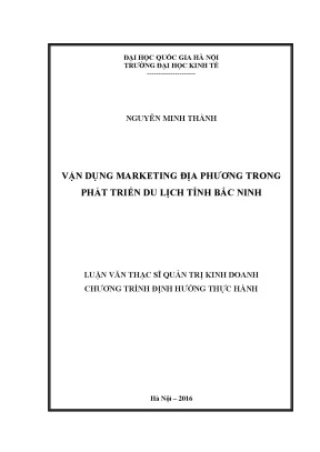Vận Dụng Marketing Địa Phương Để Phát Triển Du Lịch Tỉnh