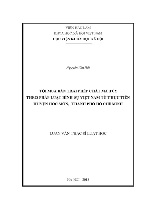 Nghiên cứu tội mua bán trái phép chất ma túy theo pháp