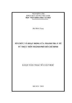 Tổ Chức và Hoạt Động Thanh Tra Y Tế Tại Thành Phố Hồ Chí
