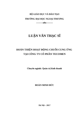 Hoàn thiện hoạt động chuỗi cung ứng tại công ty cổ phần
